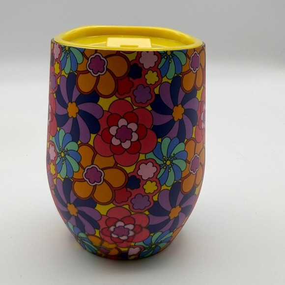 Wine Tumbler Floral Benefit Cosmetics San Francisco 2022 Branded Retro New - Picture 14 of 16